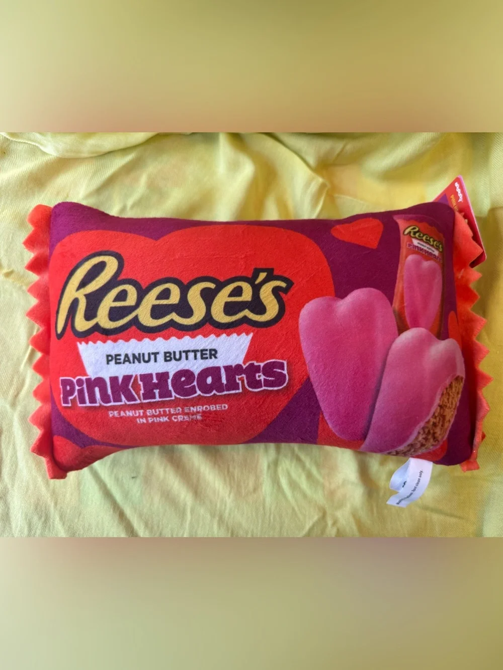 Reese's Pink Hearts Peanut Butter Plush Pillow with Mini Pillows Inside NEW